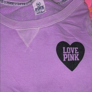 PINK purple crew neck